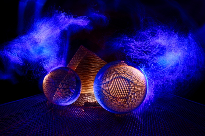 Smoke blue light stripes