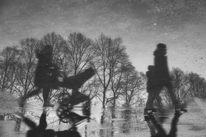 Shadows under the snow