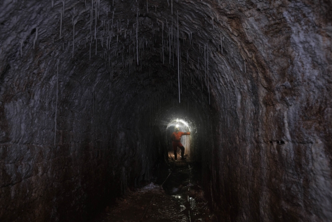 deep in Kamariza mine