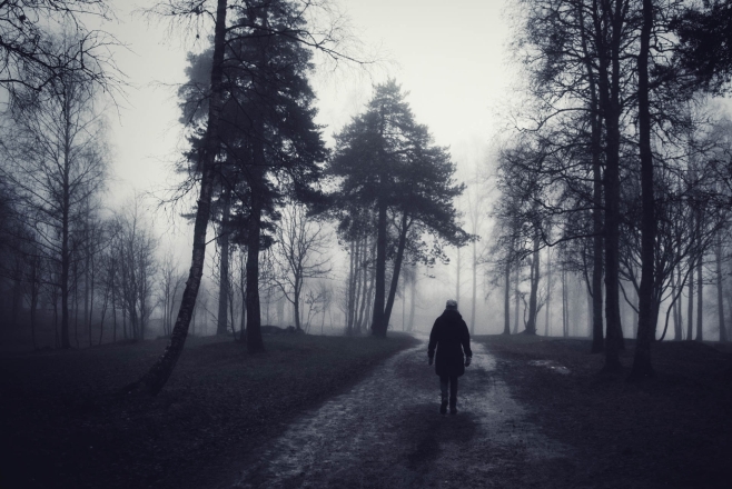 walking in the mist
