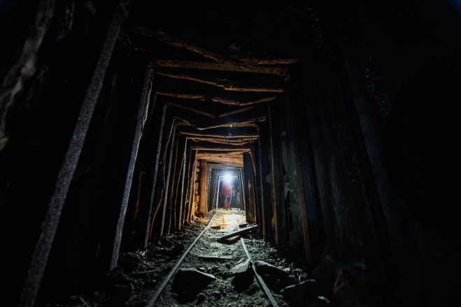 inside a mine work