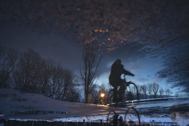 cyclist reflection