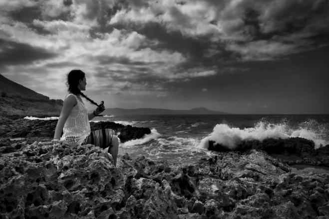 woman by the beach